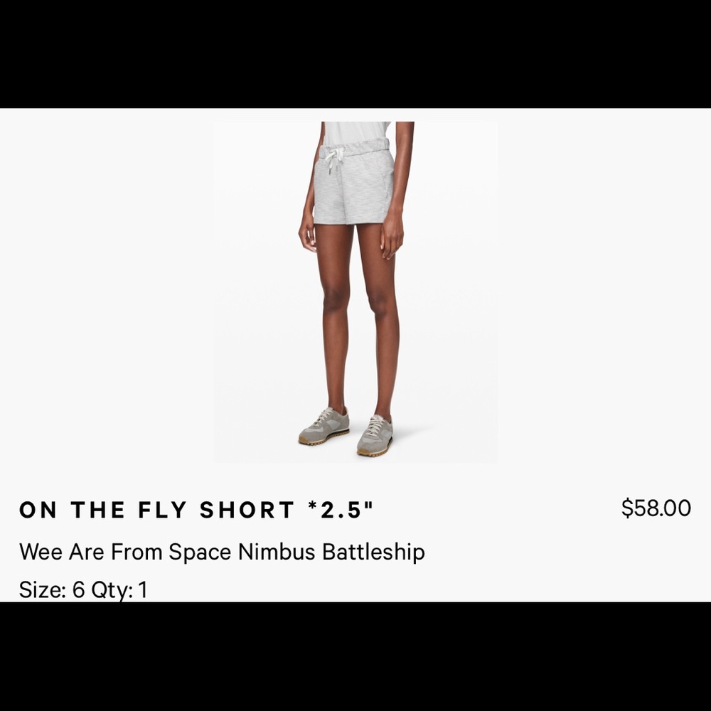 Lululemon ⚡️ On The Fly Short Grey